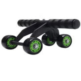 Huitich wheel roller core fitness equipment for home with black handles and green-accented wheels